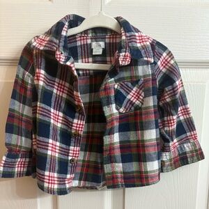 Laughing Llama Plaid Button-Up Shirt